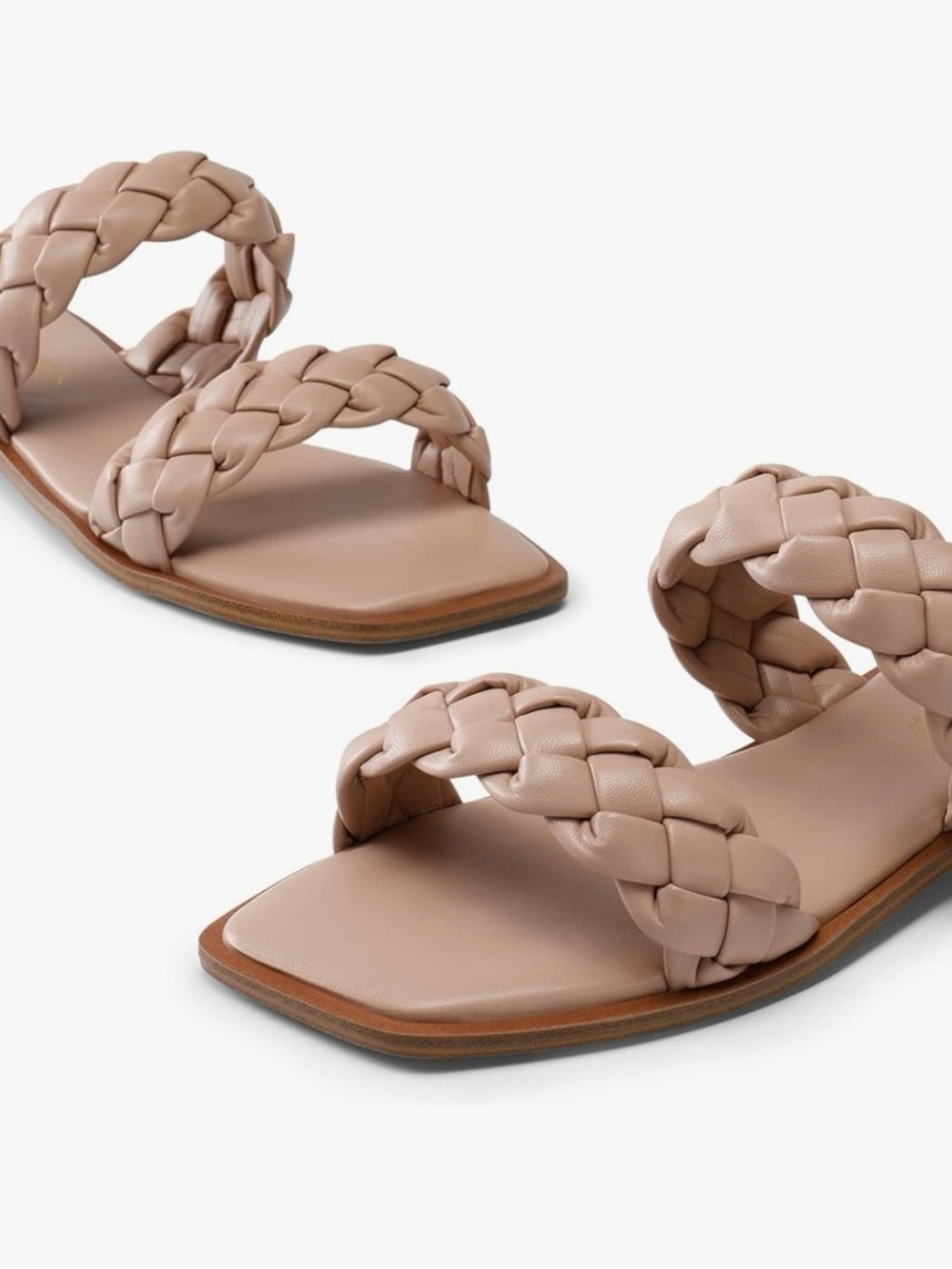 Dolce Vita Braided Double-Strap Slide Sandals in Taupe